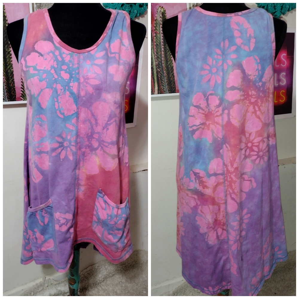 Vintage Colorful Boho// Hippie Dress // Pockets